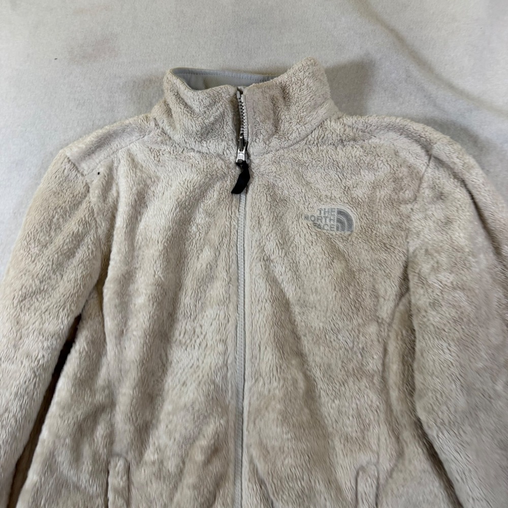 The North Face Osito Fleece Jacket Womens Medium Cream Beige Full Zip Fuzzy Soft